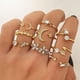 thumbnail image 5 of Juego de Anillos Articulares de Luna y Estrellas Apilables de Oro para Mujeres, 5 of 7