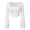 Z-White309, variant on Women's Flared Long Sleeve Shirts Trendy Cropped Scoop Neck Sexy Versatile Solid Color Slim Fit Summer Going Out Tops For Female