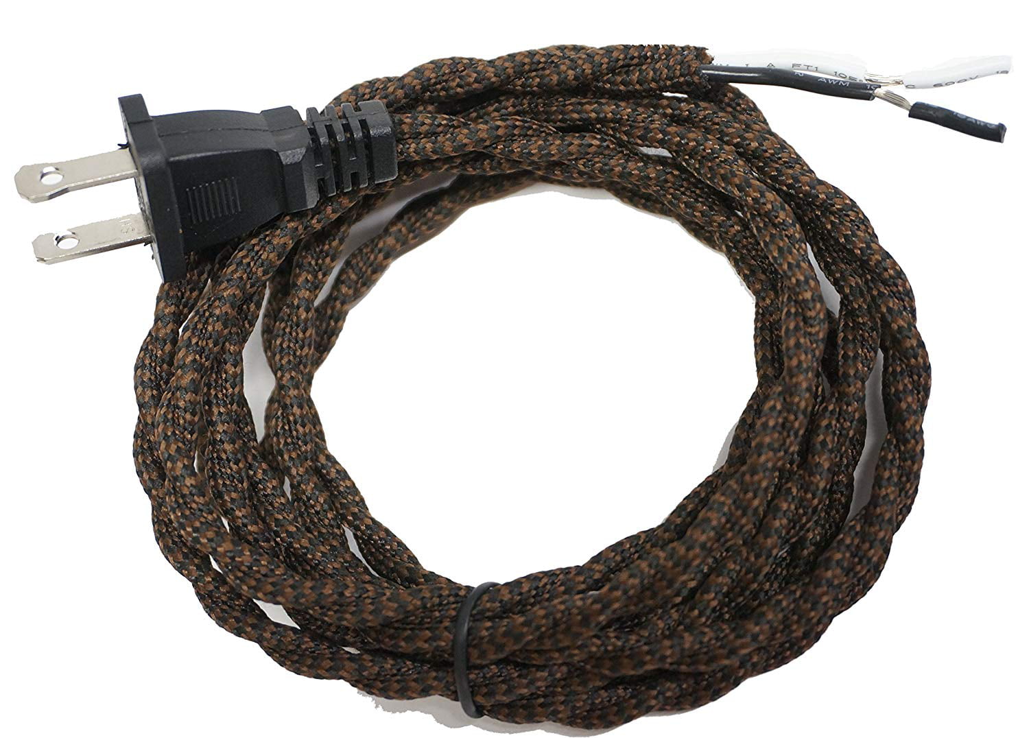 Pendant Cord Cloth Covered Twisted Wire 25ft Roll Charcoal Gray Lamp Cord