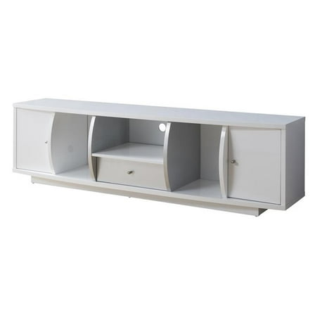 Bowery Hill Contemporary Wood 72-Inch TV Stand in Glossy White