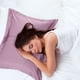thumbnail image 3 of Juego de 2 fundas de almohada de satén PiccoCasa, fundas de almohada de satén sedoso, color malva, tamaño queen, 3 of 7