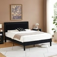 thumbnail image 6 of VECELO Full Size Platform Bed Frame, Modern Upholstered Bed Frame with Adjustable Height & Nailhead Trim Headboard, No Box Spring Needed, Easy Assembly, Black, 6 of 12