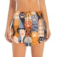 thumbnail image 2 of Fuzoiu Cute Cat Paw Print Women's Athletic Shorts, Double-Layer Running Shorts with Pocket,Women's Workout Shorts for Yoga, Gym, and Workouts-XX-Large, 2 of 7