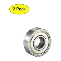 Deep Groove Ball Bearing 608ZZ Double Shield, 8mm x 22mm x 7mm High Carbon Steel Z1 Bearings, 2Pcs