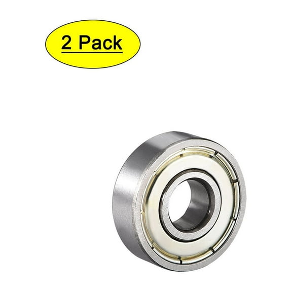 Deep Groove Ball Bearing 608ZZ Double Shield, 8mm x 22mm x 7mm High Carbon Steel Z1 Bearings, 2Pcs