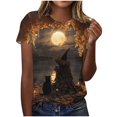 thumbnail image 2 of ClodeEU Women's Halloween Printed T Shirt, Short Sleeved Round Neck Top ,Women's Plus XXXL, 2 of 6