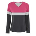 thumbnail image 3 of Lindreshi Long Sleeve Shirts for Women's Solid V-Neck Long Sleeve Top, 3 of 3