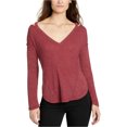 thumbnail image 1 of William Rast Womens Ives Cold houlders Basic T-Shirt, Red, Large, 1 of 1