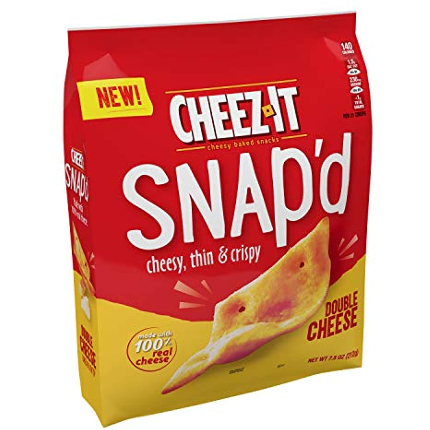CheezIt Snapd, Cheesy Baked Snacks, Double Cheese, 7.5 Oz (Pack Of 2)