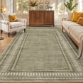 thumbnail image 4 of Garvee 5'x7' Modern Bordered Area Rug Geometric Carpet, Washable Non Slip Rug for Living Room Bedroom Home Decor, Green, 4 of 9