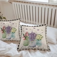 thumbnail image 6 of Throw Pillow Covers 18x18 Inch Set of 2, Spring Floral Tulip Waterproof Outdoor Pillow Covers, Black Check Buffalo Decorative Cushion Pillowcases for Couch, Sofa, Bed, Garden, Patio, 6 of 9