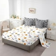 thumbnail image 3 of Halloween Bats Comforter Set 7 Piece Bed in a Bag Twin,Gothic Bedding Set Stars Moon Silhouette Sheet Set with Comforter,Tombstones Halloween Decor Spider Webs Halloween Decorations,Grey Bed Set, 3 of 5