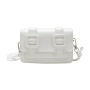 TYLT Candy Color Crossbody Bag Women PU Belt Buckle Mini Shoulder Pouch (White)