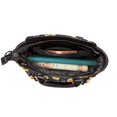 thumbnail image 5 of Lsque Royal Blue Plaid Sunflower Pattern Leather Rivet Shoulder Bag – Elegant Genuine Leather & Microfiber PU Crossbody with Detachable Adjustable Strap, 5 of 5