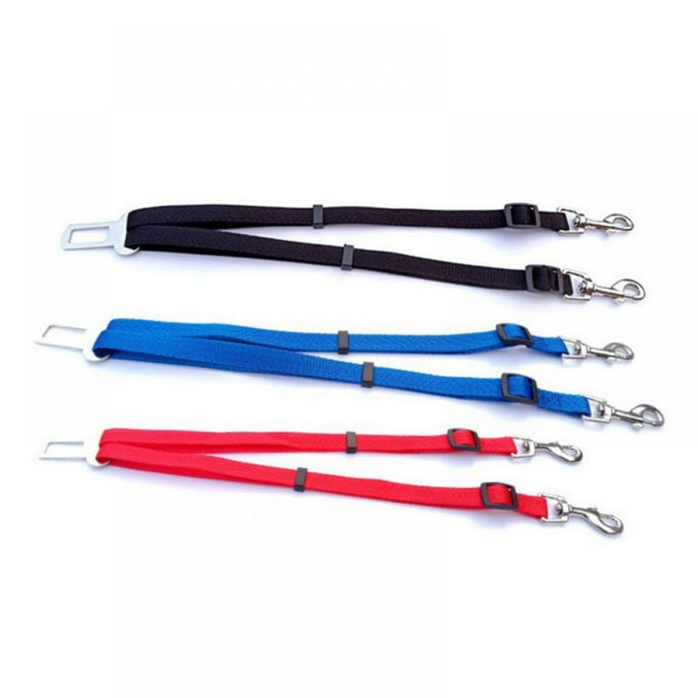 Double Dog Car Seat Belt Dual Pet Vehicle Safety Seatbelt Adjustable Double Dog Coupler Lead Splitter Elastic Bungee Reflective Stripe Walmart