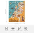 thumbnail image 2 of Map of Netherlands Blanket Dutch Landmarks Holland Food Windmill Blue Yellow Throw Blanket Decor Cozy Warm for Home Bedroom Sofa Office 50"x60", 2 of 6