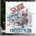 thumbnail image 4 of Ambesonne Sports Shower Curtain, Skateboard Urban Sport Art, 69"Wx84"L, Blue Red, 4 of 5