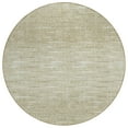 thumbnail image 2 of 8' Khaki And Beige Round Abstract Washable Indoor Outdoor Area Rug, 2 of 5