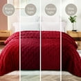 thumbnail image 7 of Exclusivo Mezcla Fleece Throw Blanket for Couch, Super Soft Warm Lightweight Checkered Pattern Blanket for All Seasons, Deep Red, 50"x60", 7 of 7