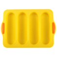 thumbnail image 1 of Molde de silicona con 4 ranuras para palitos franceses, molde para horno de pan y pasteles (amarillo) Afortunado Sencillez, 1 of 5