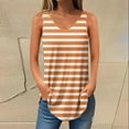 thumbnail image 2 of Uaswgudfs Women's Basic Striped V-Neck Tank Top - Flowy Loose Fit Sleeveless Top for Everyday Summer Casual with Curvy Hem 2025, 2 of 5