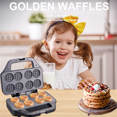 thumbnail image 3 of Máquina para Hacer Waffles de Acero Inoxidable de 850 W con Revestimiento Antiadherente de Doble Cara para Desayunos y Refrigerios, Enchufe Estadounidense, 3 of 5