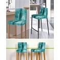thumbnail image 5 of Teal Bar Stool Covers Set of 2, Retro Oil Painting Modern Abstract Art Aesthetics Stretch Washable Bar Chair Covers with Backs, Removable Pub Counter Height Chair Cover for Kitchen Dining Room Cafe, 5 of 7