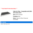 thumbnail image 2 of Cabin Air Filter - Compatible with 2008 - 2016 Volvo XC70 2009 2010 2011 2012 2013 2014 2015, 2 of 2