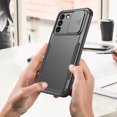 thumbnail image 6 of SaniMore for Samsung Galaxy S21 FE (6.4" 2021) Case, [Sliding Camera Window] Wireless Charging Shockproof Drop Resistant Hybird PC TPU Anti-slip Heavy Duty Protective Shell, Black, 6 of 7
