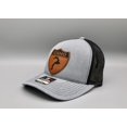 thumbnail image 3 of Idaho State Shield Leather Patch Trucker Hat, Richardson 112 Gray and Black Snapback, Adjustable Mountain Adventure Cap, Unisex Outdoor Gift, 3 of 5