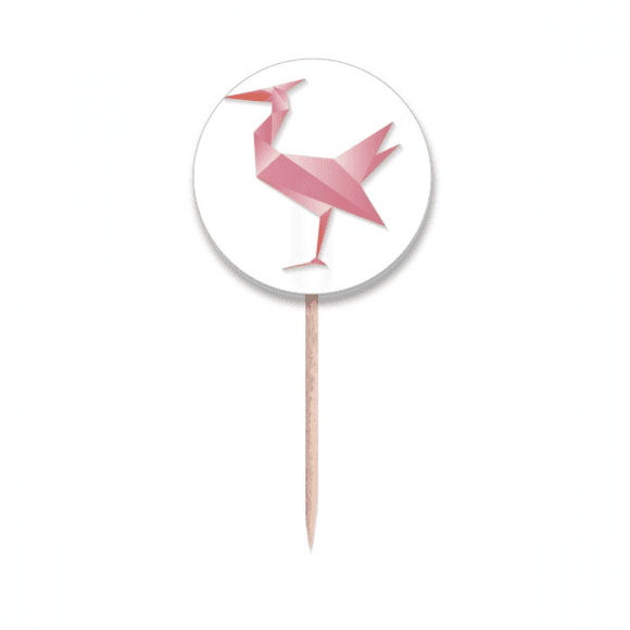 Geometric Flango Origa Pattern Toothpick Flags Round Labels Party Decoration