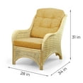 thumbnail image 2 of Jam Lounge ArmChair ECO Natural Rattan Wicker Handmade w/Light Brown Cushions, Natural, 2 of 5