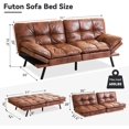 thumbnail image 4 of Convertible Futon Sofa Couch Bed,Futon Couch Bed,Memory Foam Futon Sleeper Sofa,Loveseat Sofa Bed,Small Splitback Faux Leather My Lux Decor Round, 4 of 8