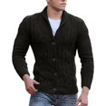 thumbnail image 1 of Cardigan en Tricot Torsadé pour Hommes, Col Châle, Coupe Ample, Manches Longues, Cardigans Décontractés, 1 of 5