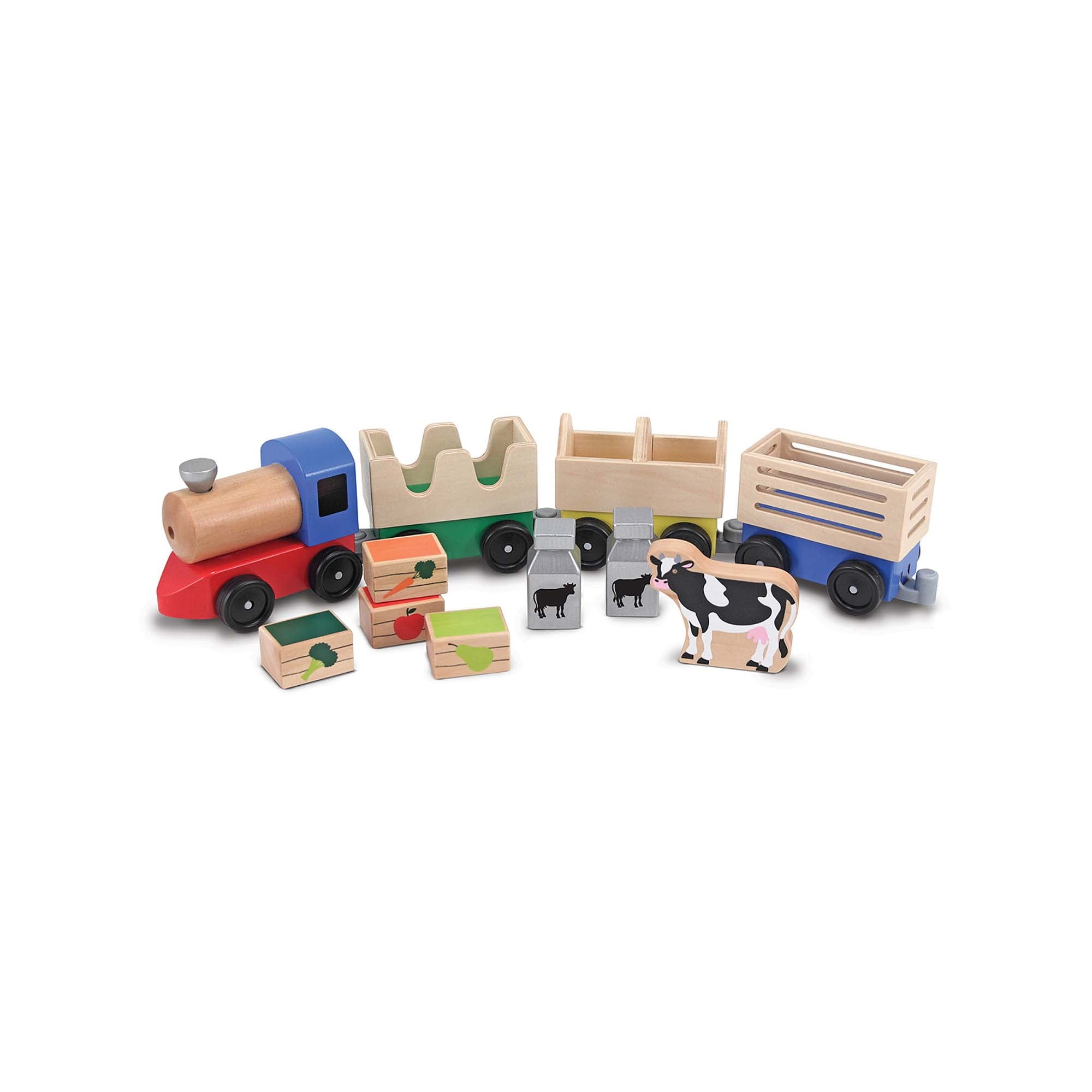 melissa & doug wooden train set
