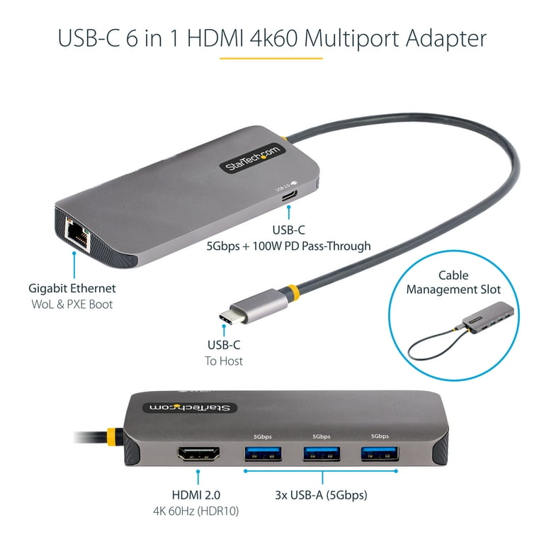 10Gbps USB C Multiport Adapter - 4K HDMI - USB-C Multiport Adapters, Universal Laptop Docking Stations