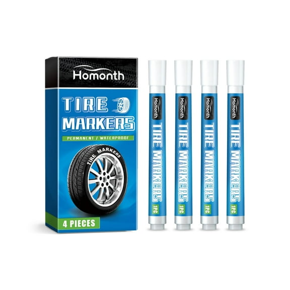 Homonth White tire paint pen, car tire paint pen, non-fading, creative DIY oil-based pen for painting