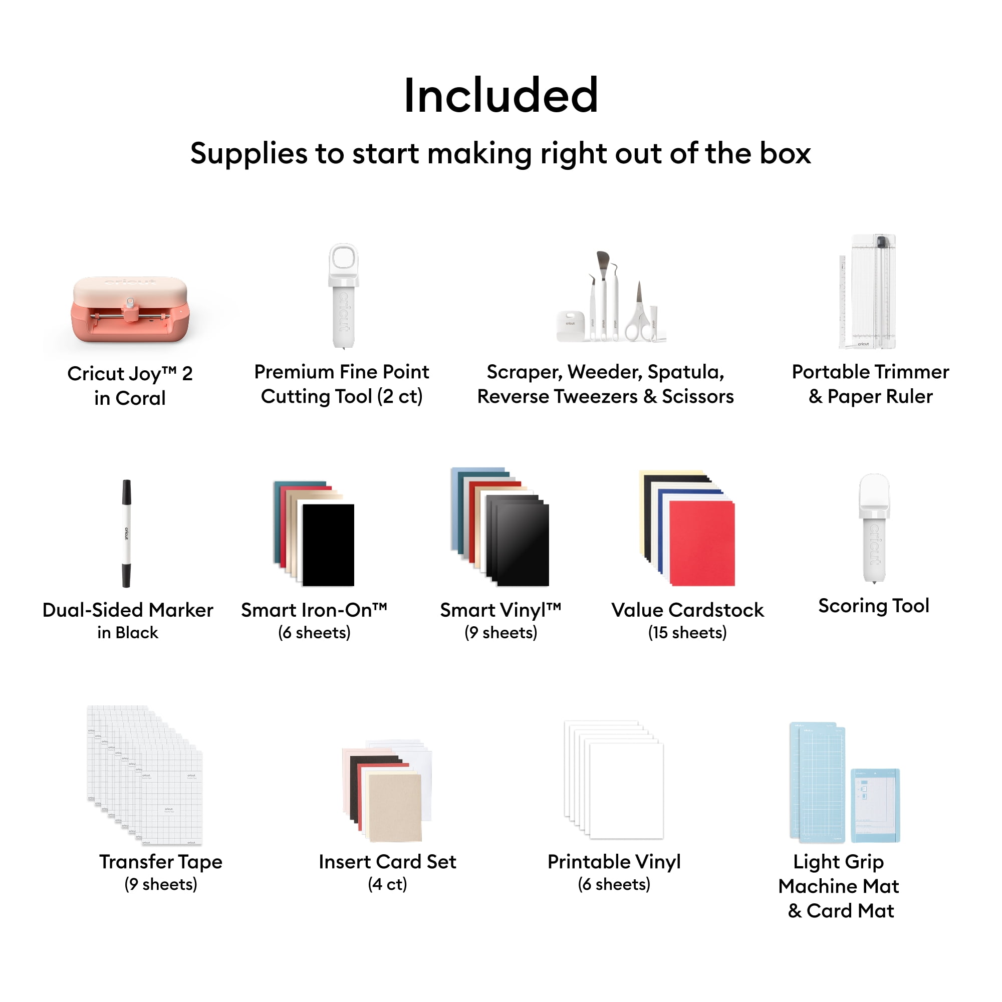 Cricut Joy™ 2 Smart Die-cutting Machine Deluxe Bundle, Coral
