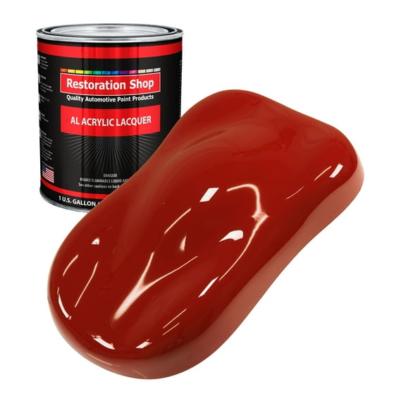 Restoration Shop - Candy Apple Red Acrylic Lacquer Auto Paint - Gallon Paint Color Only - Professional Gloss