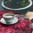 thumbnail image 3 of Ambesonne Floral Fitted Round Tablecloth, Wild Roses Gerbera Pattern, 45"- 56" Diameter, Dark Maroon Magenta and Grey, 3 of 5
