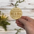 thumbnail image 4 of Ornament - 2025 Our First Christmas as Mr and Mrs - Raw Wood 3x3in, 4 of 6