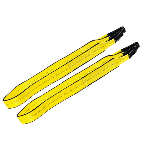 (2 Pack) 2" x 12 ft Web Sling Twisted Eye & Eye 2-Ply Tow Strap Lifting 6400# WLL Vertical