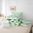 thumbnail image 6 of Homewish Four Leaf Clover 7pcs Bedding Comforter Set For Teens Female Girls,Botanical Theme Queen Bedding Sets Super Cozy,Green Plants Leaves Queen Sheet Sets,Lightweight Room Decor,Reversible, 6 of 8