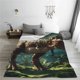thumbnail image 5 of Fotbe Green Forest Dinosaur Manta de Franela Acolchonada con Estampado, Súper Suave y Esponjosa, Extra Grande para Sofá, Cama, Uso Todo el Año-50"x40", 5 of 7