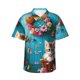 thumbnail image 1 of Fotbe Whimsical Cats and Flowers Scene Camisa Hawaiana para Hombre Unisex – Camisa Casual de Verano con Botones de Manga Corta de Algodón y Lino,X-Large, 1 of 7