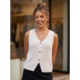 thumbnail image 6 of LMLYSoH Women's Cardigan Vest Elegant Solid Color Sleeveless V Neck Button Up Knit Sweater for Spring Daily Wear, 6 of 9