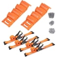 thumbnail image 2 of Wheel Chock Tie Down Kit, Trailer Tie Down Strap Kit,  Trailer Tie Down System for UTV, ATV, Mower, , 4- Kit (Orange), 2 of 7