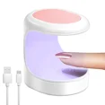 thumbnail image 4 of Mini lámpara de uñas LED UV, secador de uñas USB portátil de secado rápido de 60 segundos con 2 temporizadores, lámpara de secado UV LED para todos los esmaltes de uñas, rosa, 4 of 4