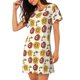 thumbnail image 2 of Disketp Sunflowers And Skull para Camisón Corto de Manga Corta para Mujeres, Camisón Cómodo con Escote Redondo, Bonito y Confortable, 2 of 6