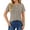 D Khaki, variant on Blouses for Women Short Sleeve Lace Tops Summer Casual Crewneck Pleated Shirts